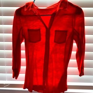 Orange Button Up shirt